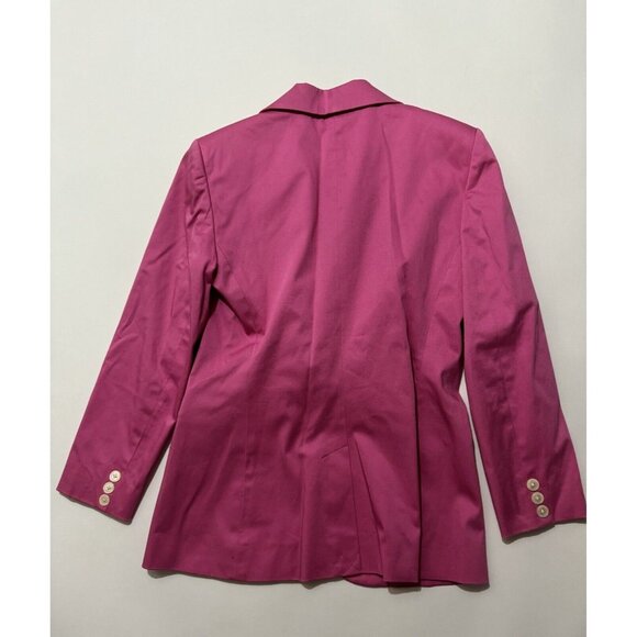Ralph Lauren Blazer Size 2 Pink Logo Embroidered Chest Pocket Cotton 01 - Picture 4 of 5